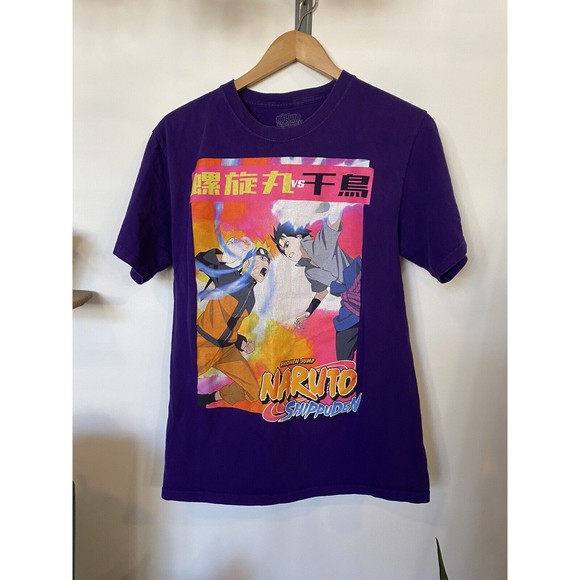 Naruto Shippuden Rasengan vs Chidori Purple T shirt Mens Size Medium - Picture 1 of 10